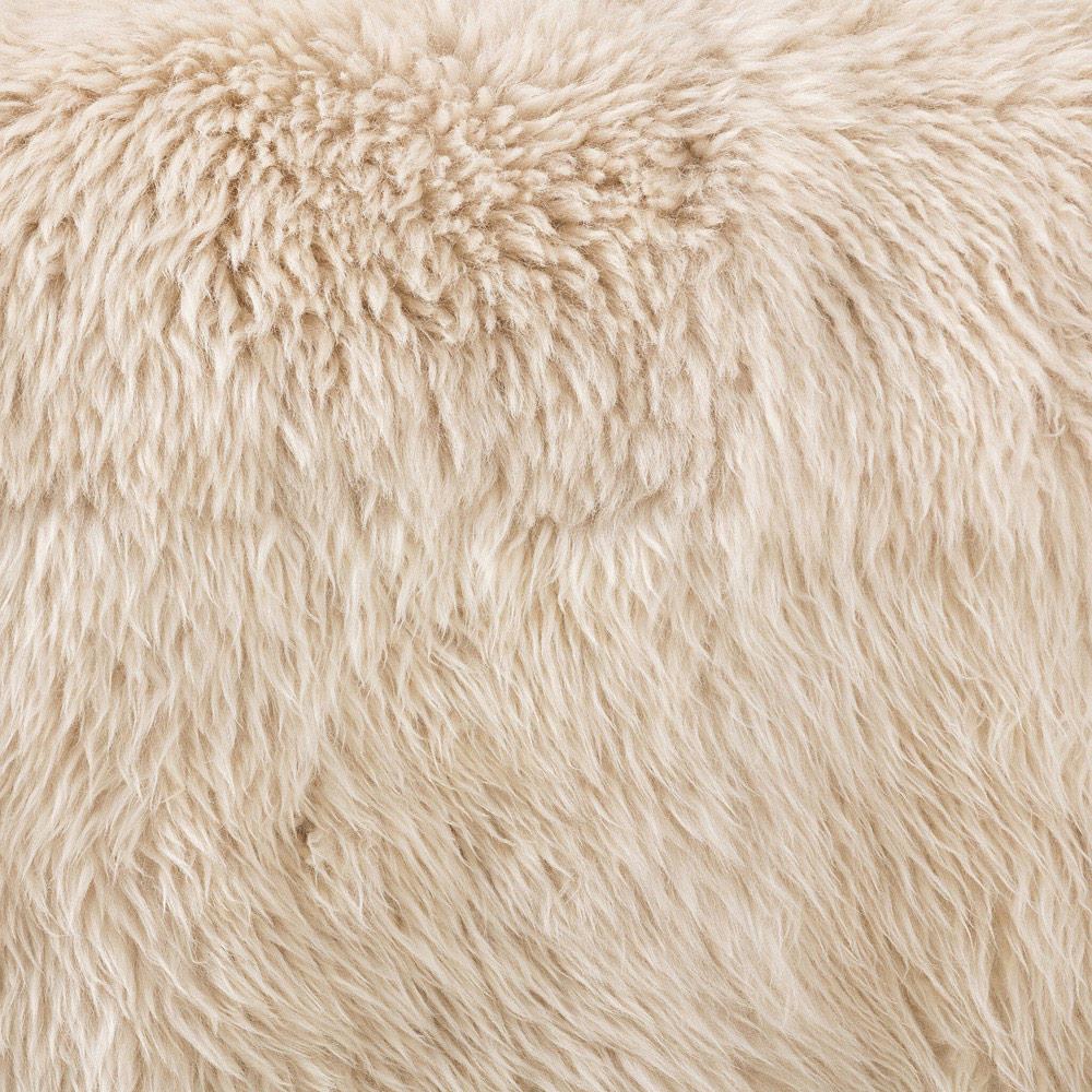 Adriel Rustic Lodge Cream Wool Fur Arm Chair|
