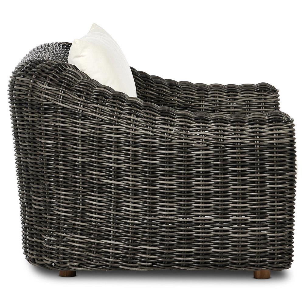 Celina Coastal Cream Upholstered Charcoal Teak Outdoor Arm Chair|