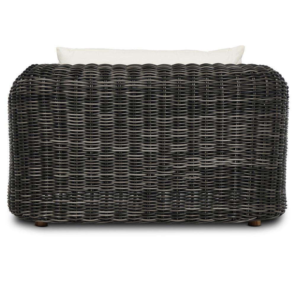 Celina Coastal Cream Upholstered Charcoal Teak Outdoor Arm Chair|