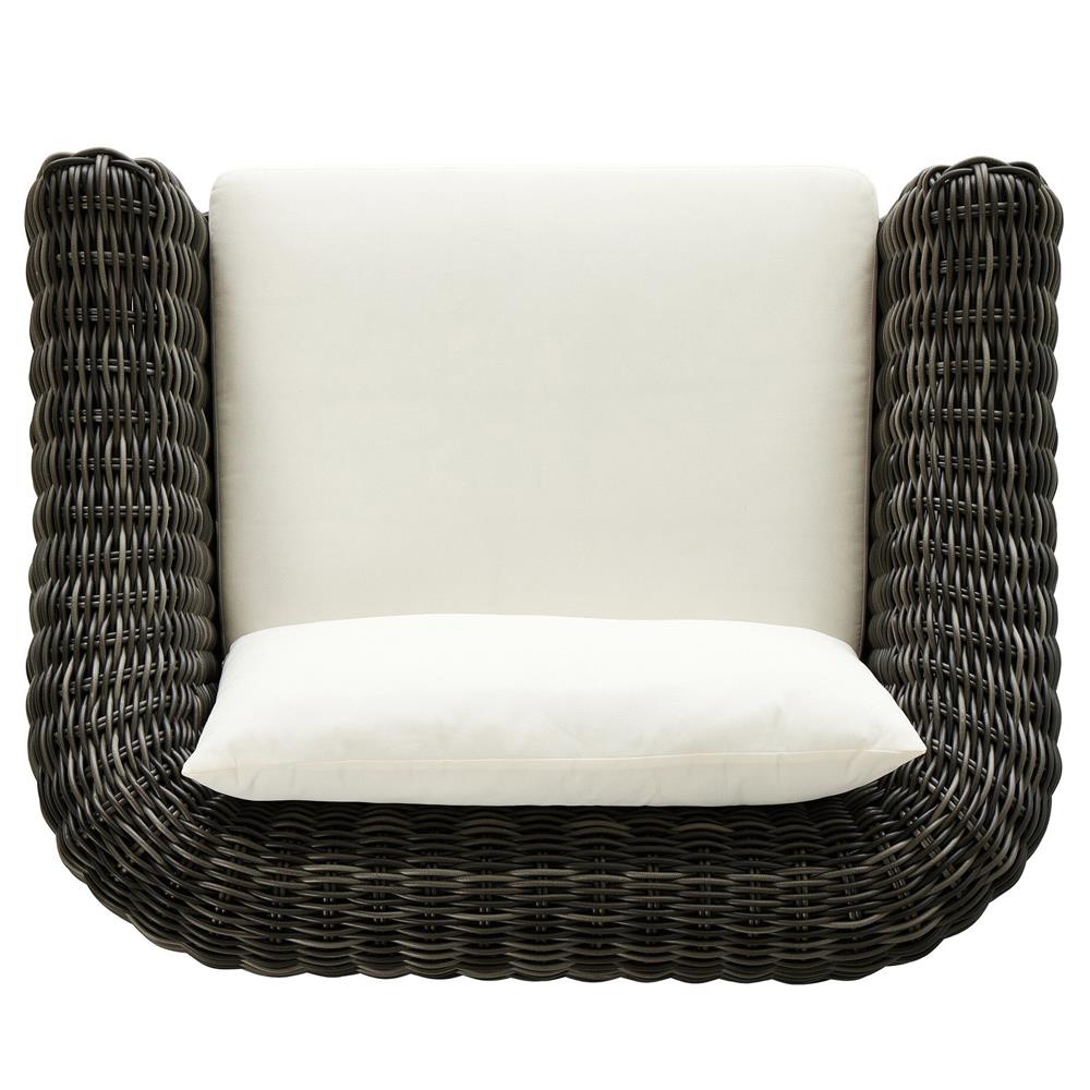 Celina Coastal Cream Upholstered Charcoal Teak Outdoor Arm Chair|
