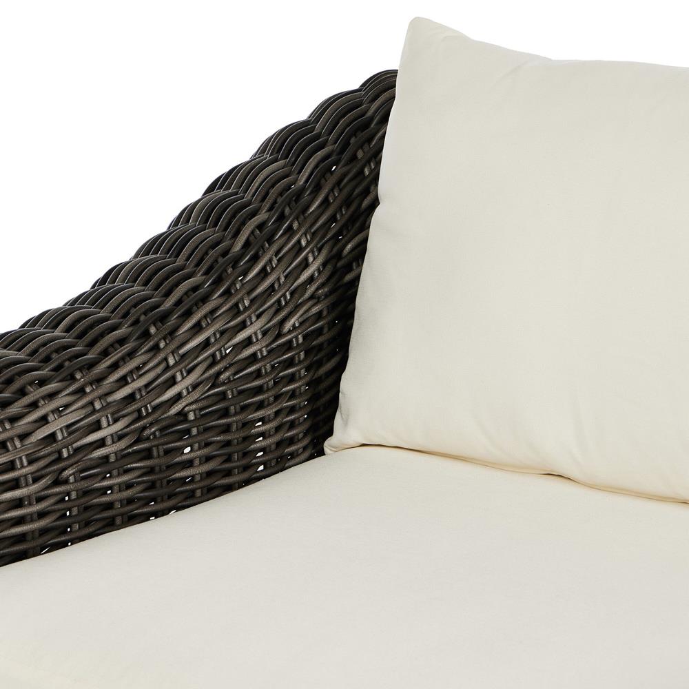 Celina Coastal Cream Upholstered Charcoal Teak Outdoor Arm Chair|