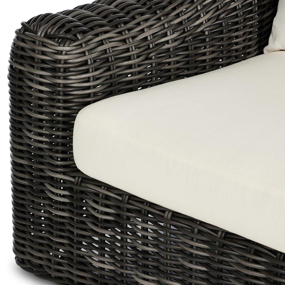 Celina Coastal Cream Upholstered Charcoal Teak Outdoor Arm Chair|