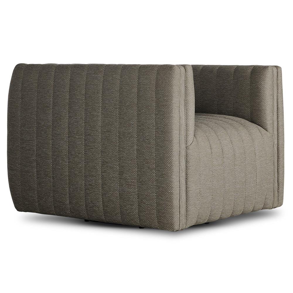 Leo Modern Classic Grey Tufted Outdoor Swivel Chair|