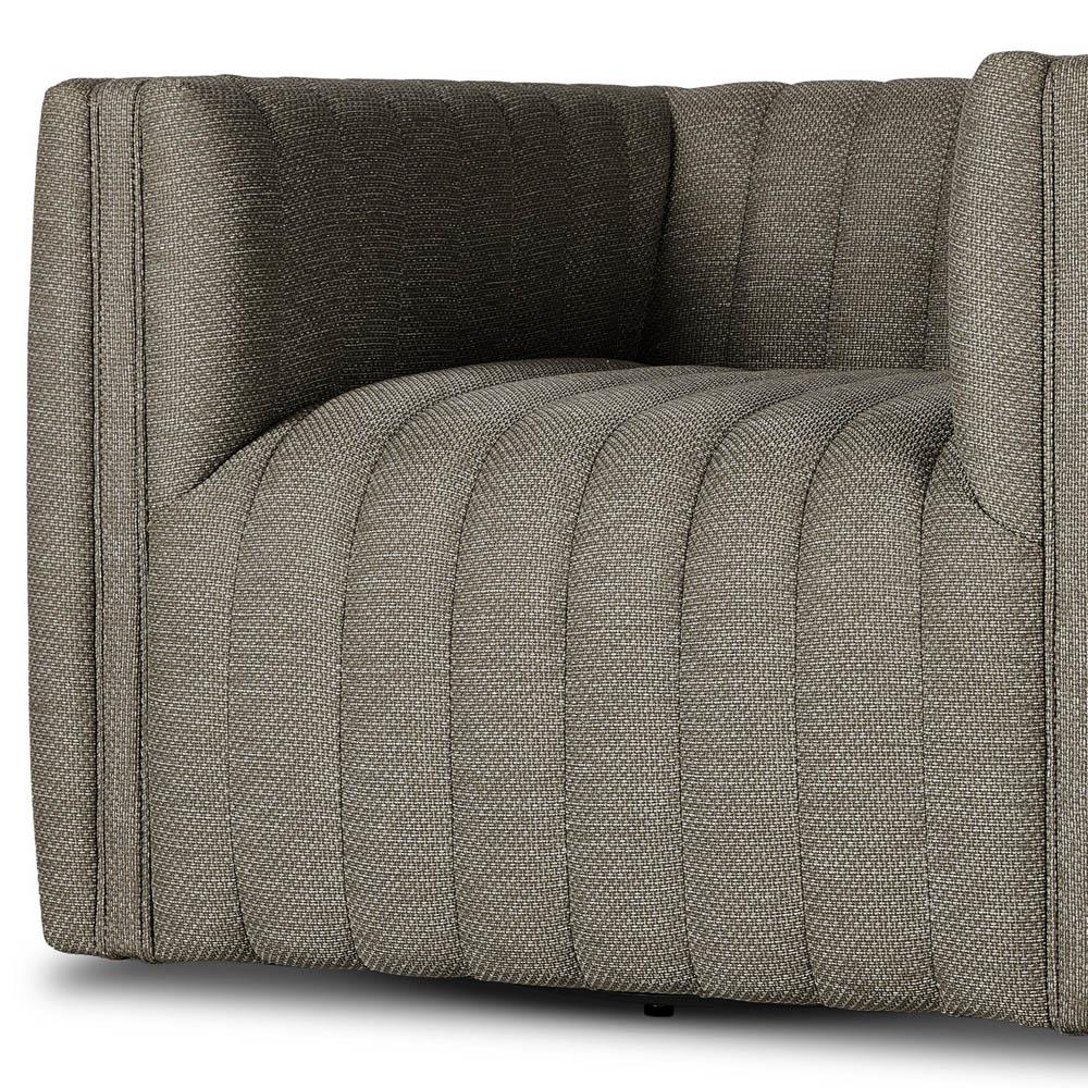 Leo Modern Classic Grey Tufted Outdoor Swivel Chair|