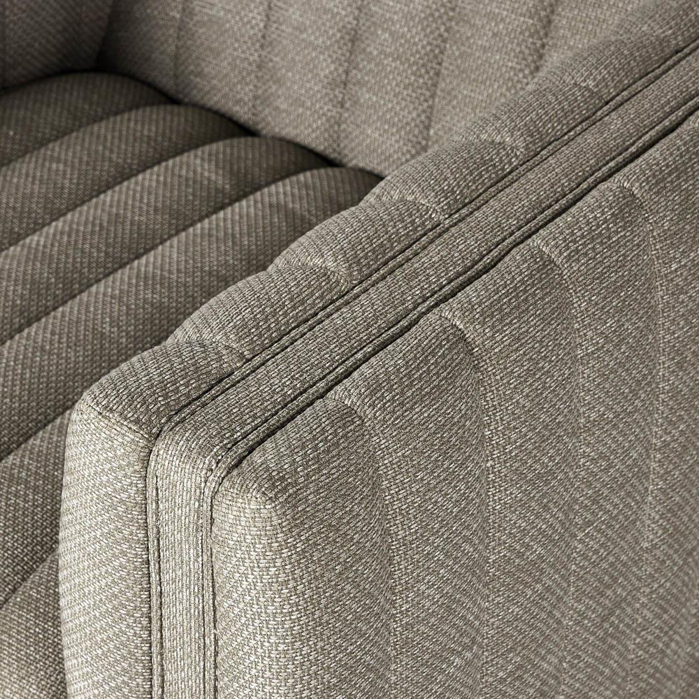 Leo Modern Classic Grey Tufted Outdoor Swivel Chair|