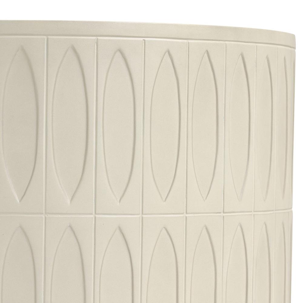 Jeremy Modern Classic White Concrete Round Outdoor Drum End Table|