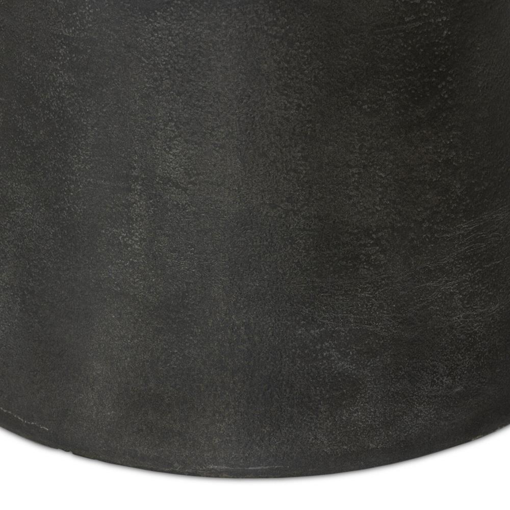 Berlin Modern Classic White Marble Grey Aluminum Round Outdoor End Table|