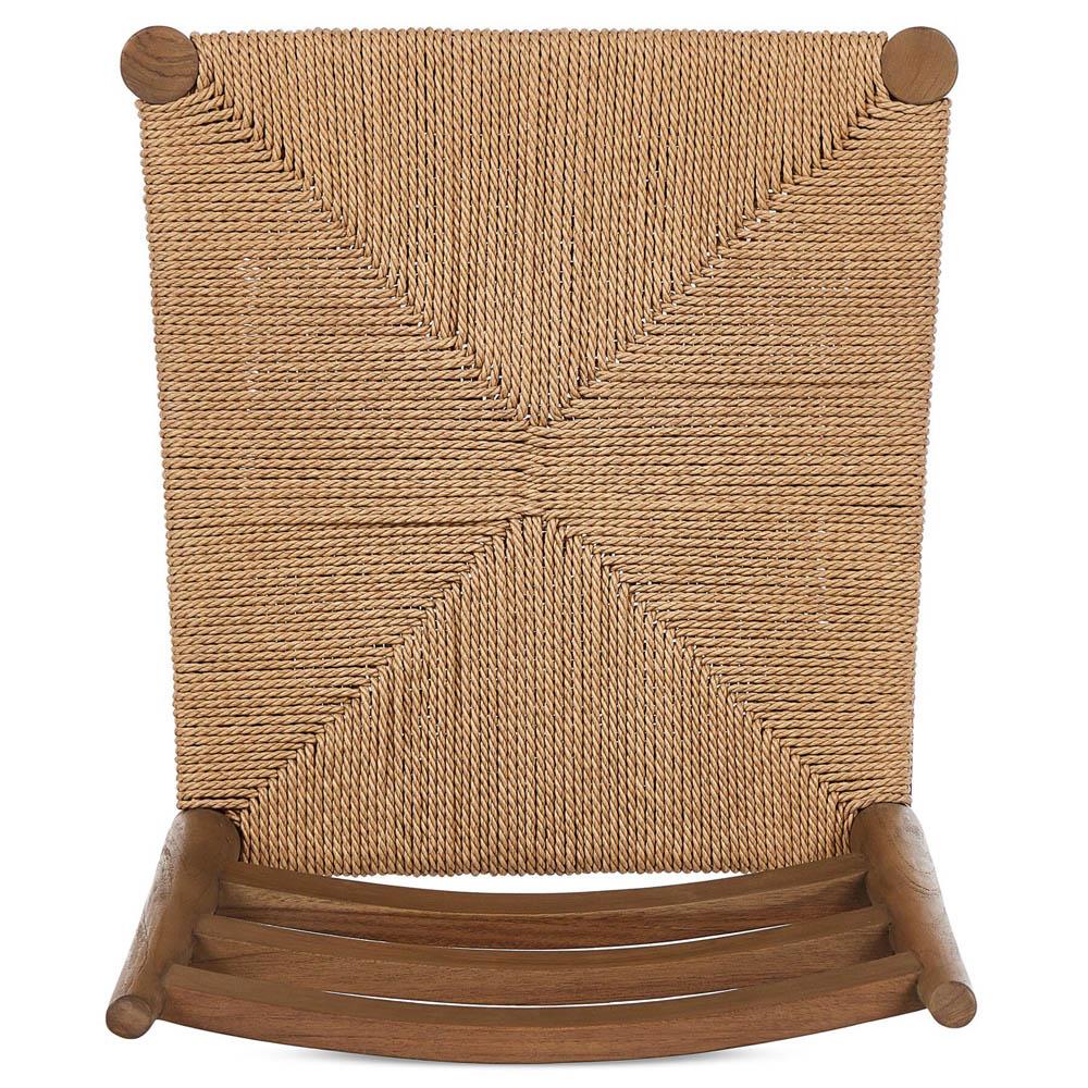 Leda Rustic Lodge Brown Teak Wood Outdoor Ladderback Dining Chair|
