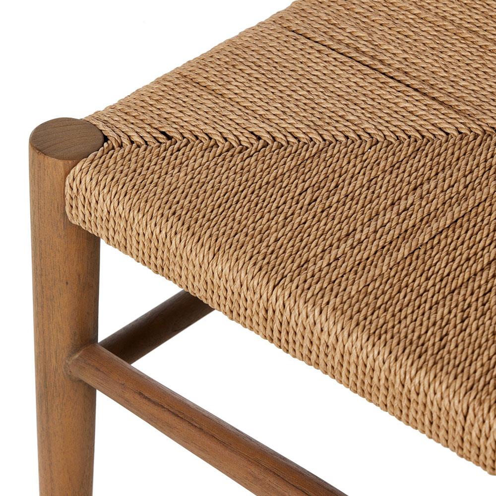 Leda Rustic Lodge Brown Teak Wood Outdoor Ladderback Dining Chair|