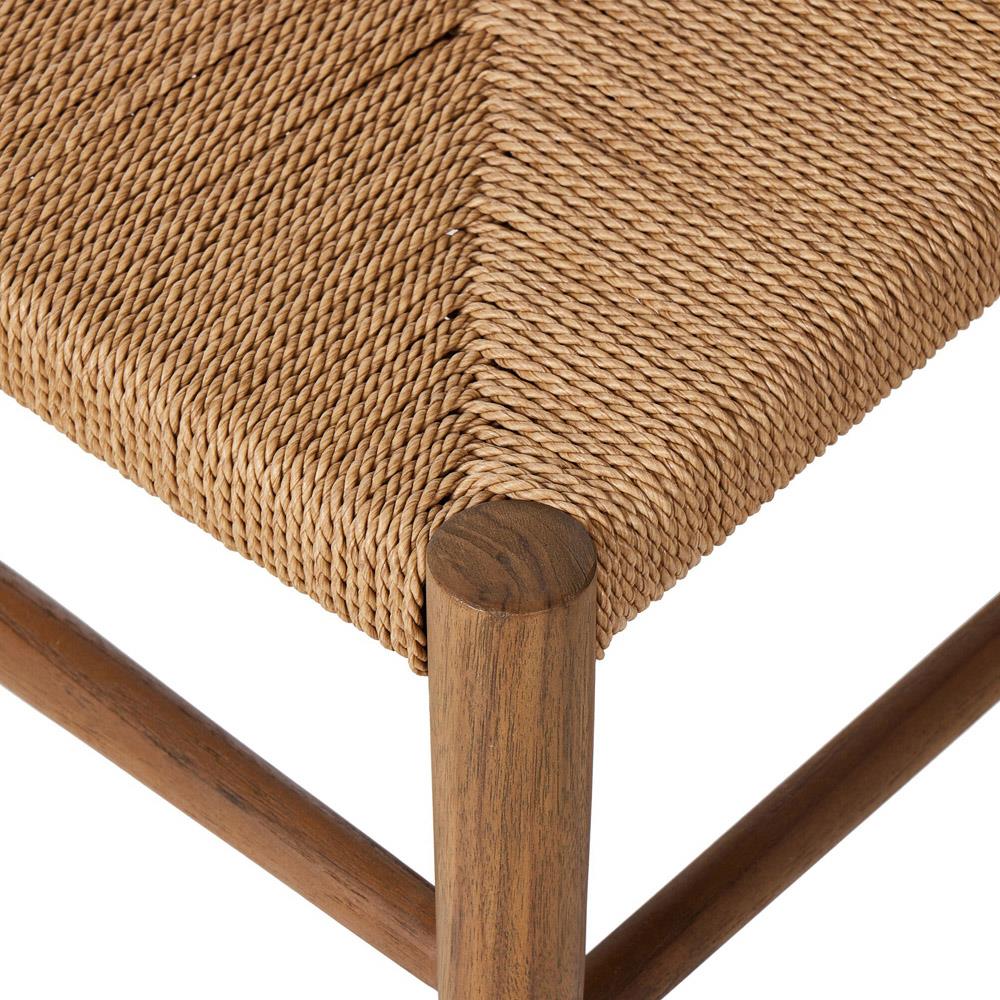 Leda Rustic Lodge Brown Teak Wood Outdoor Ladderback Dining Chair|