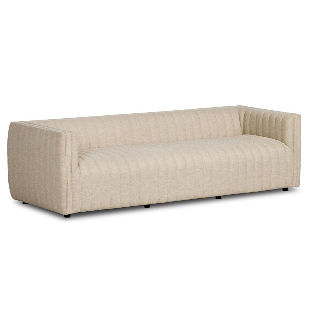 Leo Modern Classic Cream Tufted Outdoor Sofa - 97"|
