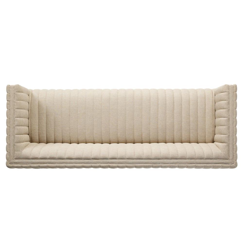 Leo Modern Classic Cream Tufted Outdoor Sofa - 97"|