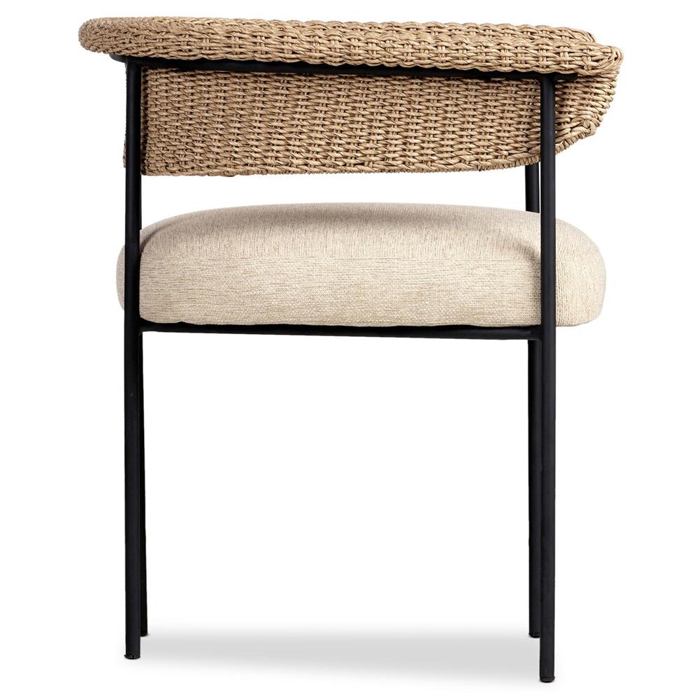 Penelope Modern Classic Beige Woven Outdoor Dining Arm Chair|