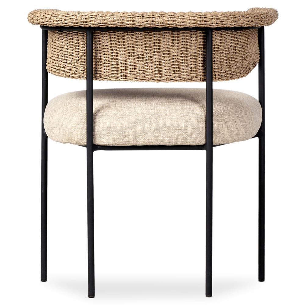 Penelope Modern Classic Beige Woven Outdoor Dining Arm Chair|