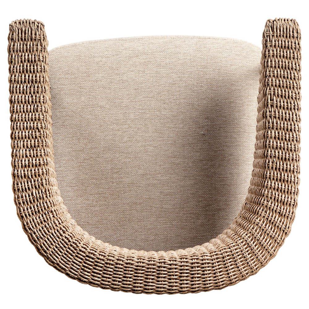 Penelope Modern Classic Beige Woven Outdoor Dining Arm Chair|