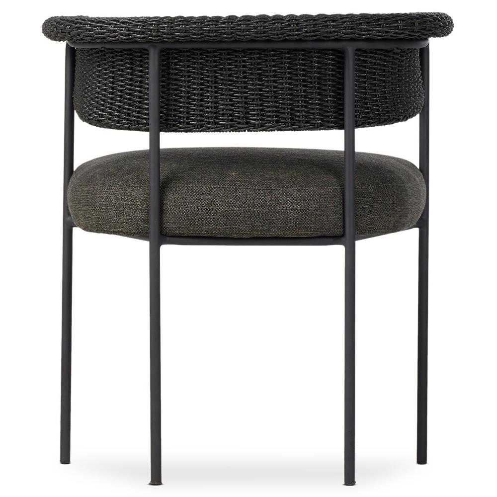 Penelope Modern Classic Black Woven Outdoor Dining Arm Chair|