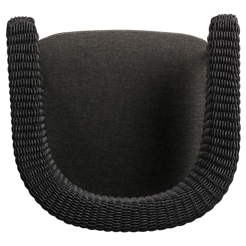 Penelope Modern Classic Black Woven Outdoor Dining Arm Chair|