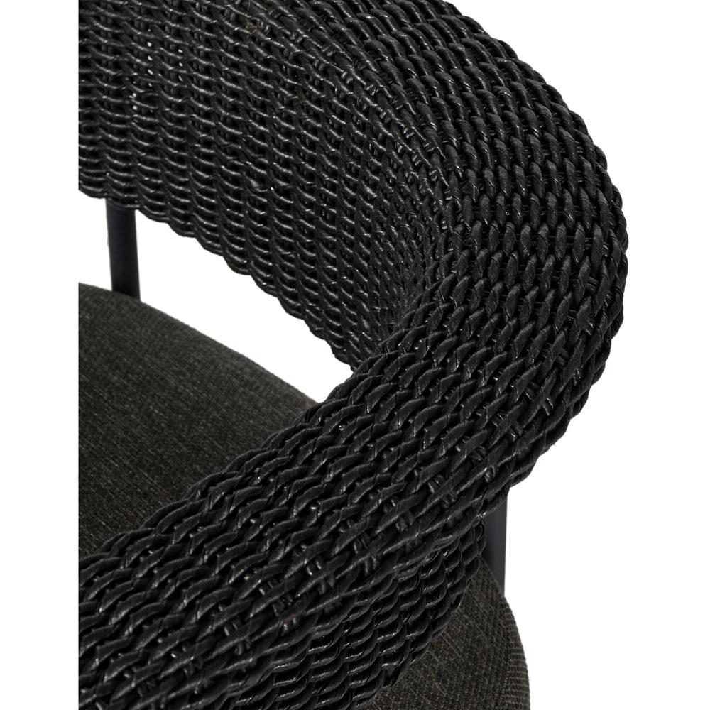 Penelope Modern Classic Black Woven Outdoor Dining Arm Chair|