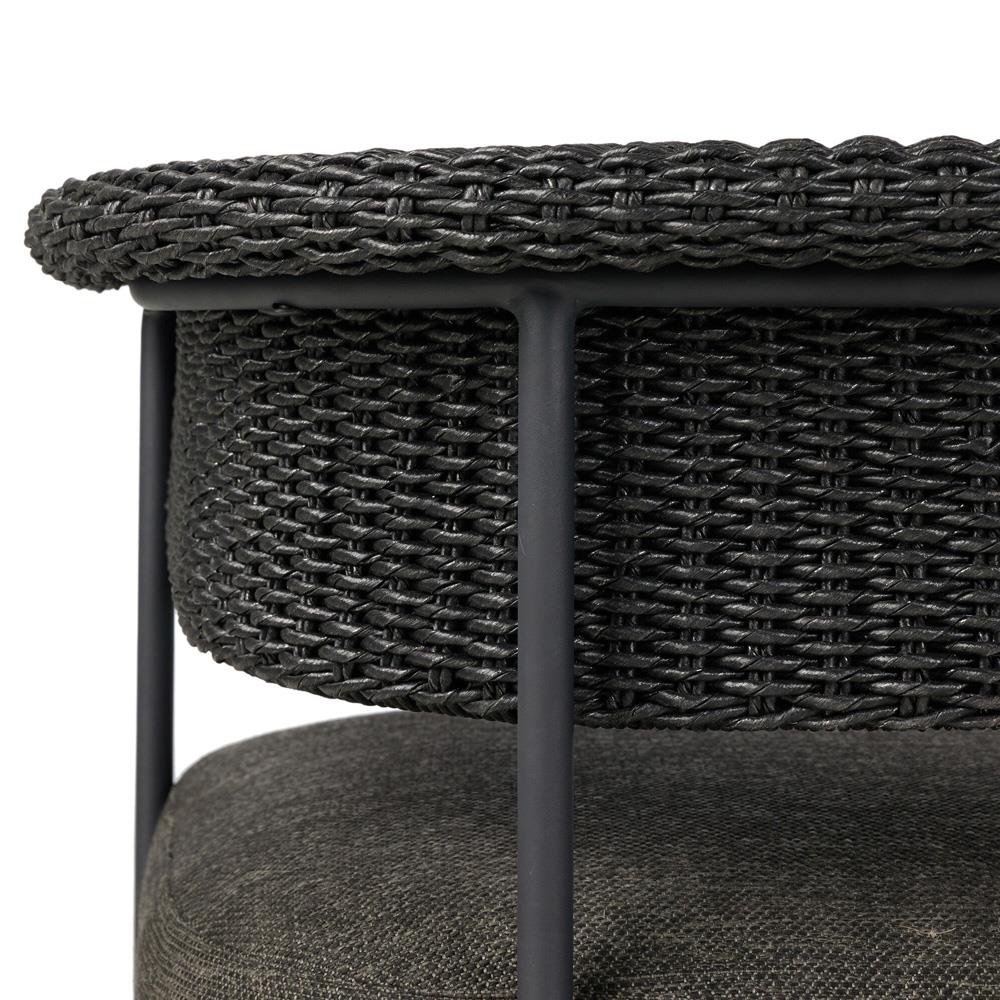 Penelope Modern Classic Black Woven Outdoor Dining Arm Chair|