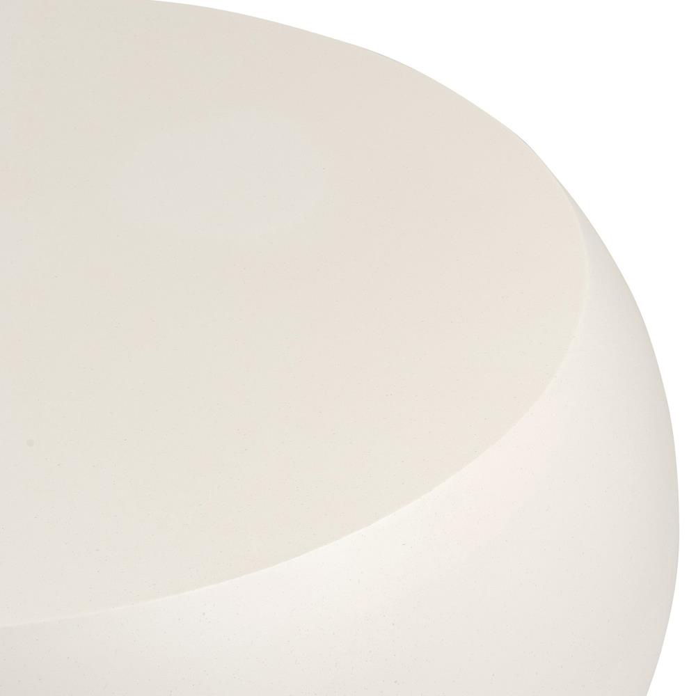 Uriel Modern Classic Cream Concrete Outdoor Round Coffee Table|
