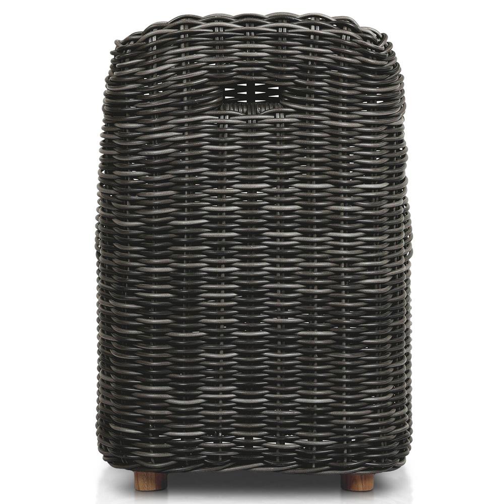 Celina Coastal Cream Upholstered Charcoal Teak Outdoor Dining Chair|