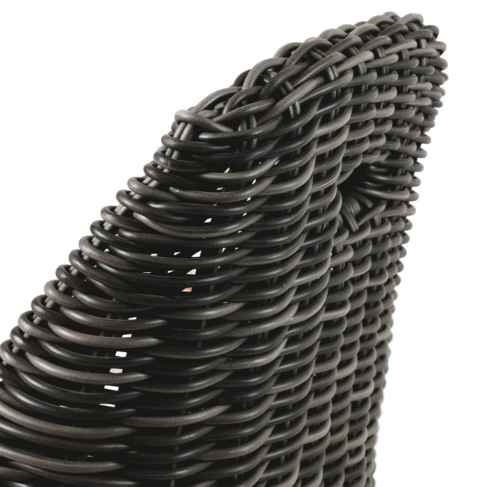 Celina Coastal Cream Upholstered Charcoal Teak Outdoor Dining Chair|