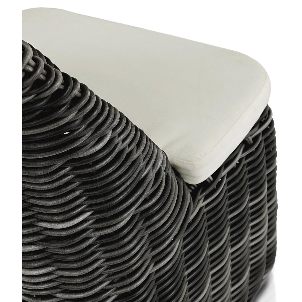 Celina Coastal Cream Upholstered Charcoal Teak Outdoor Dining Chair|