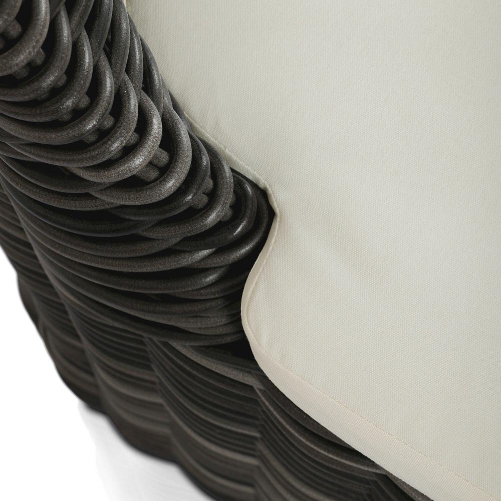 Celina Coastal Cream Upholstered Charcoal Teak Outdoor Dining Chair|