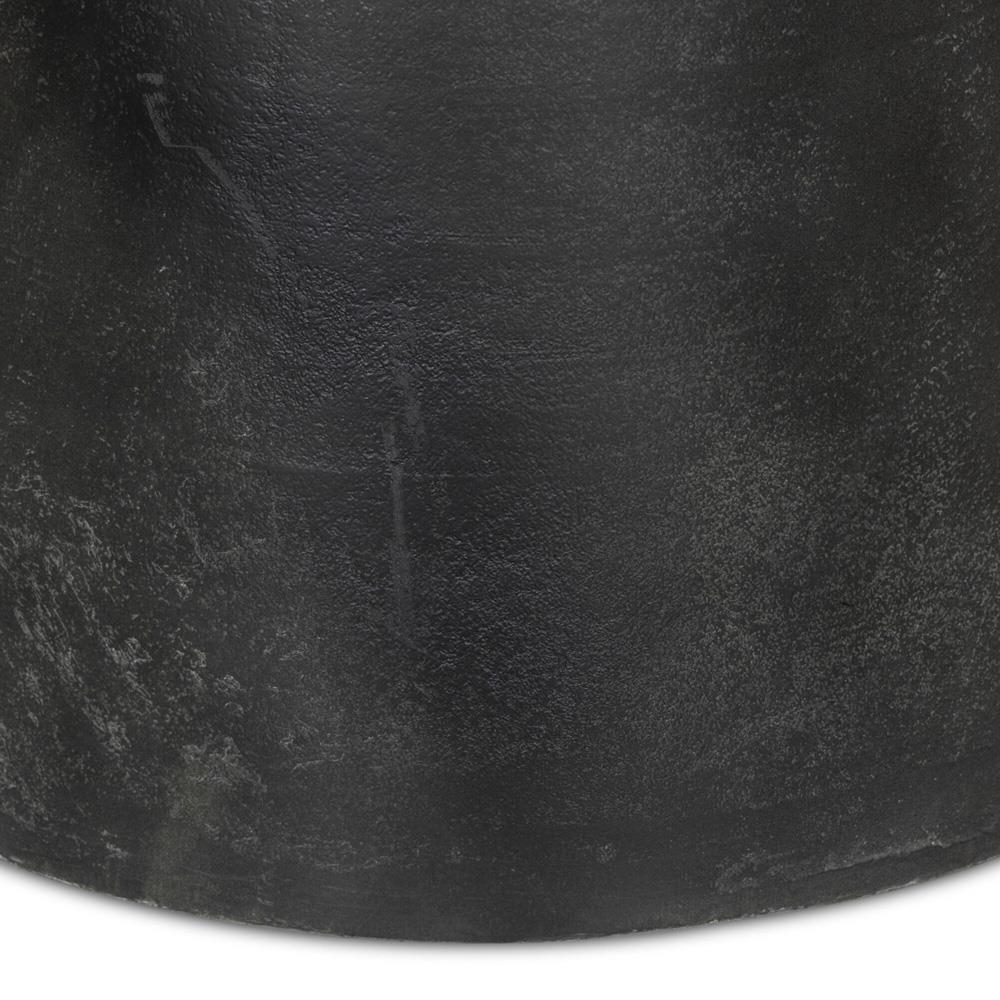 Berlin Modern White Marble Grey Aluminum Round Outdoor Dining Table - 42"|