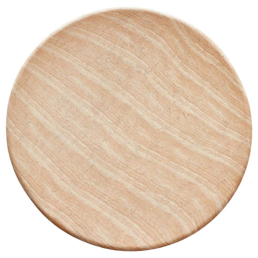 Emilia Modern Classic Beige Concrete Round Outdoor Dining Table - 48"|