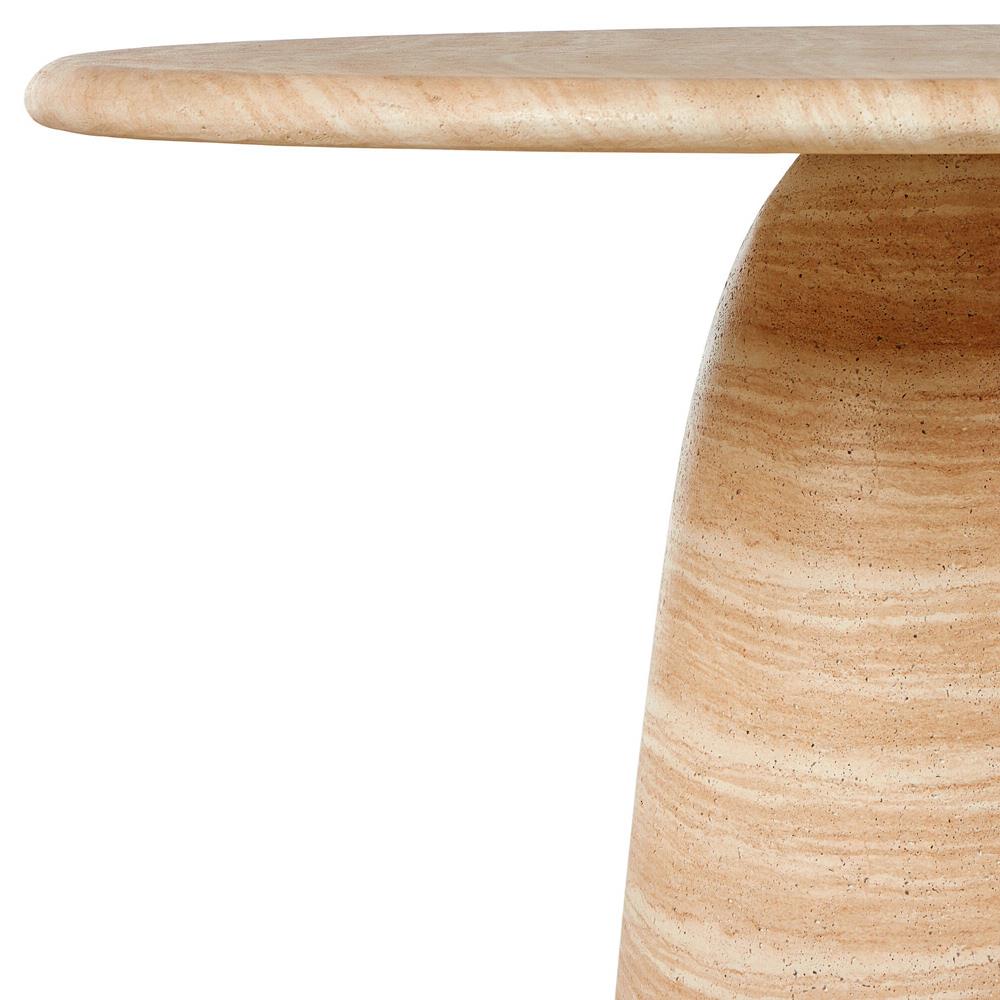 Emilia Modern Classic Beige Concrete Round Outdoor Dining Table - 48"|