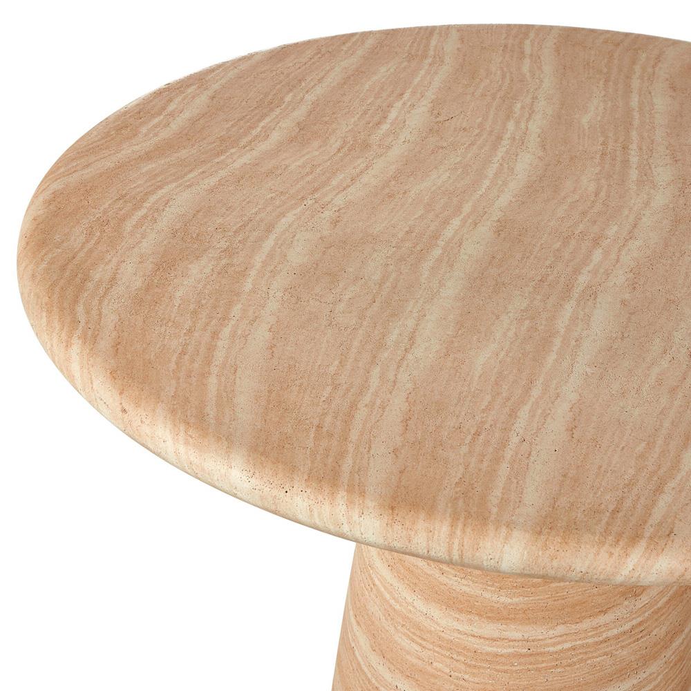 Emilia Modern Classic Beige Concrete Round Outdoor Dining Table - 48"|