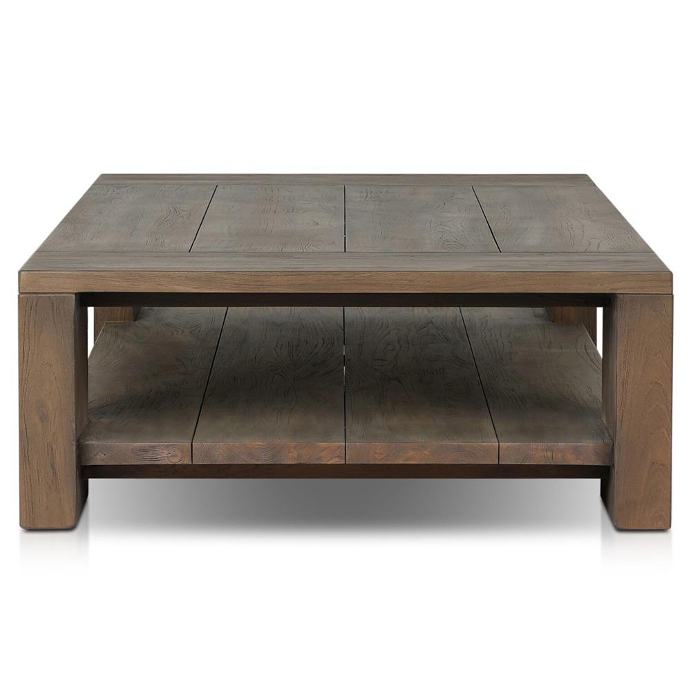 Benaiah Rustic Lodge Brown Teak Rectangular Outdoor Coffee Table