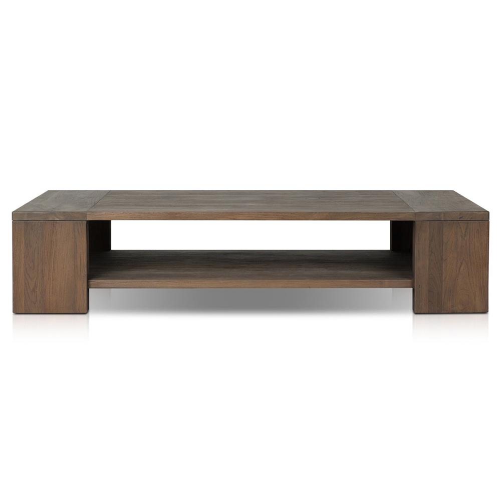 Benaiah Rustic Lodge Brown Teak Rectangular Outdoor Coffee Table