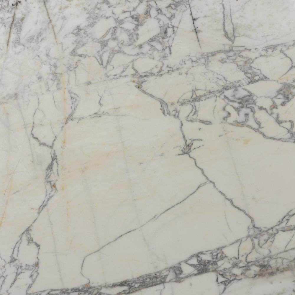 Berlin Modern Classic White Marble Grey Aluminum Round Outdoor Coffee Table|