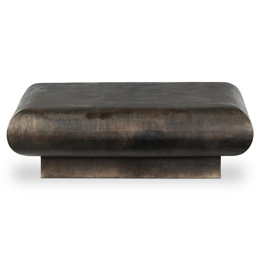 Jescha Modern Distressed Bronze Aluminum Square Outdoor Coffee Table - 48"|