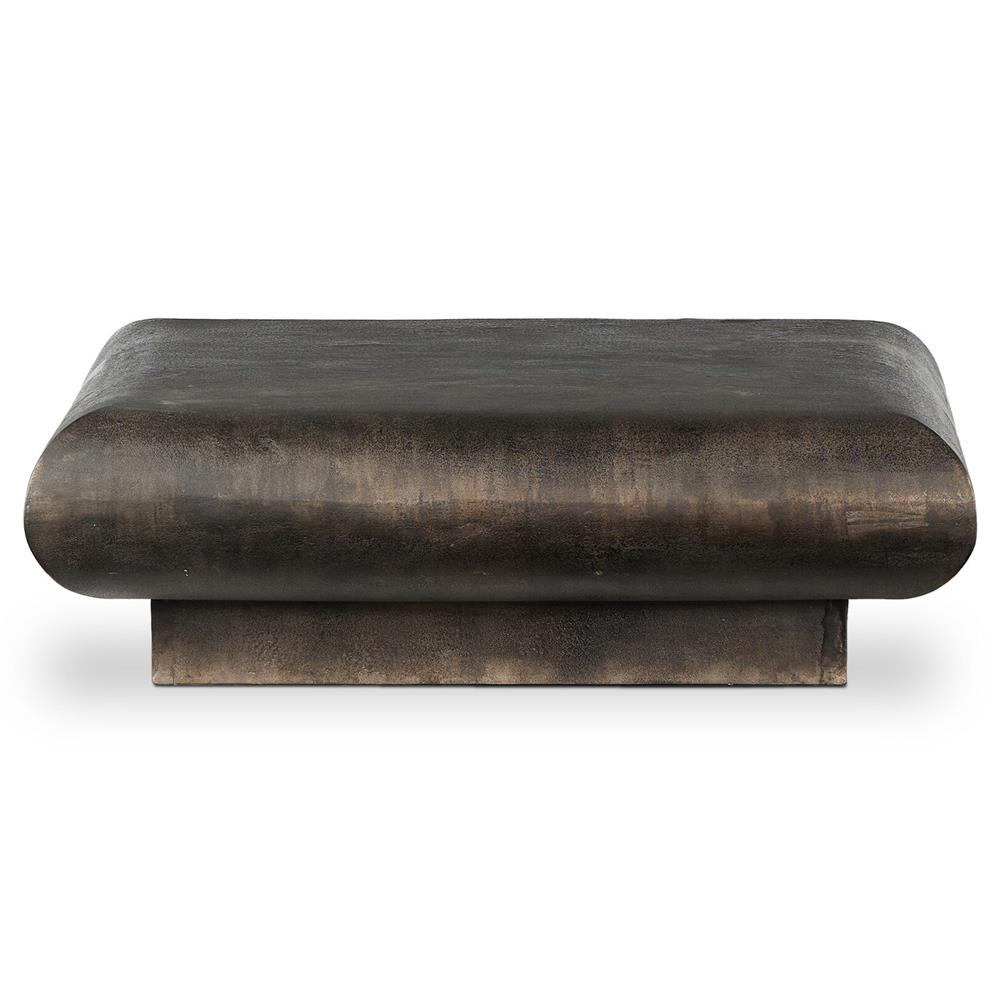 Jescha Modern Distressed Bronze Aluminum Square Outdoor Coffee Table - 48"|