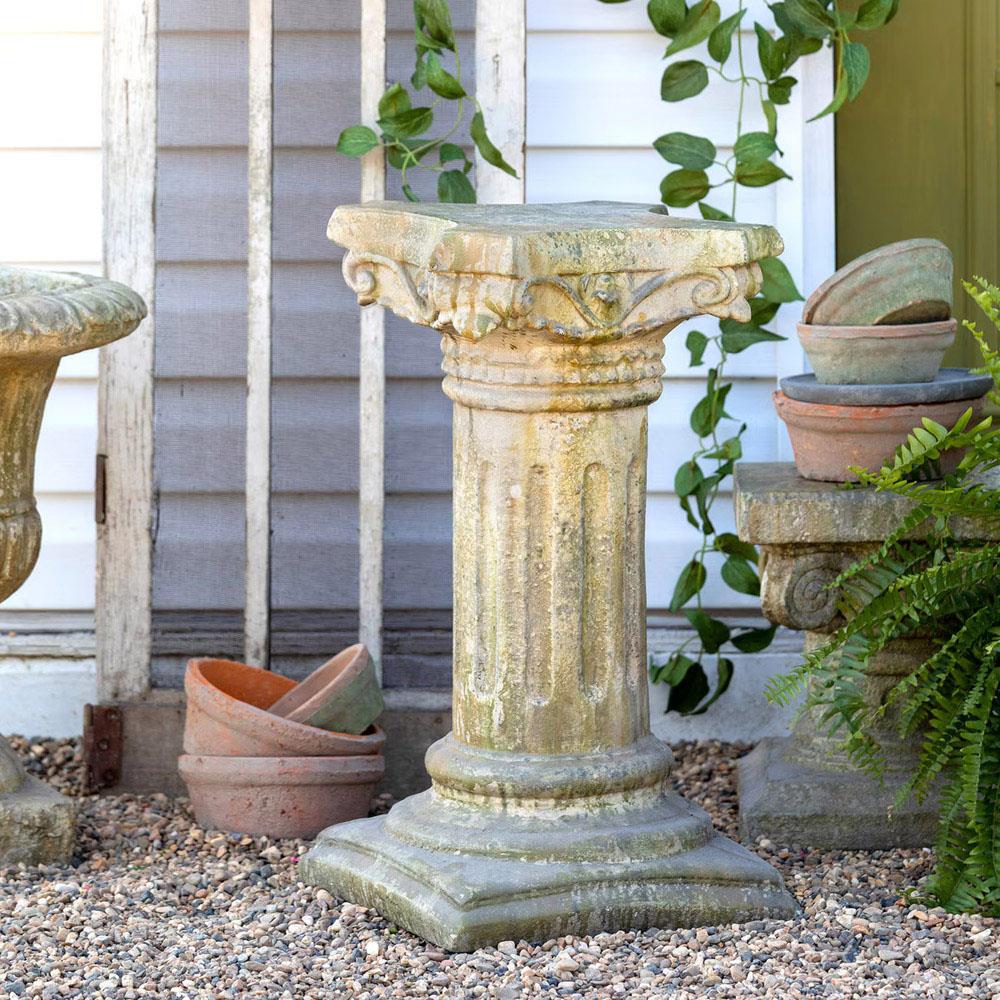 Clementine French Country Antique Classic Garden Plinth Pedestal - 24"|