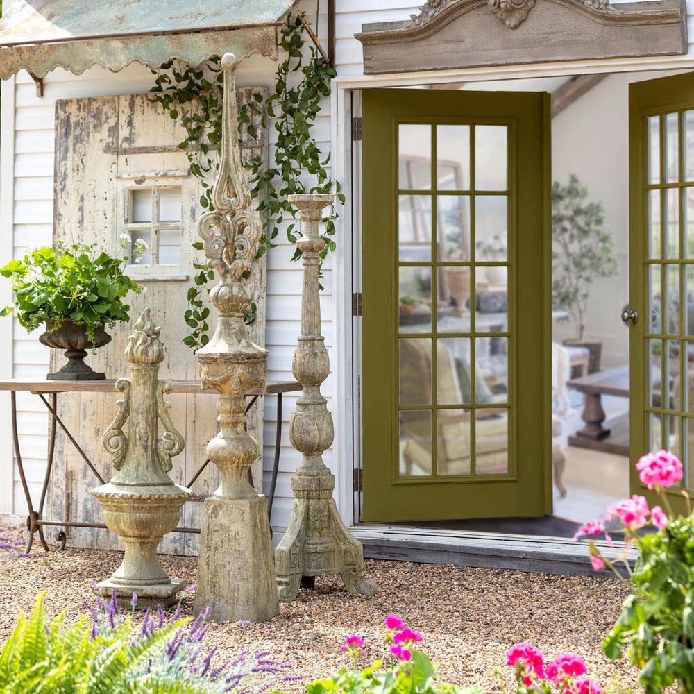 Clementine French Country Antique Garden Torch Statue|