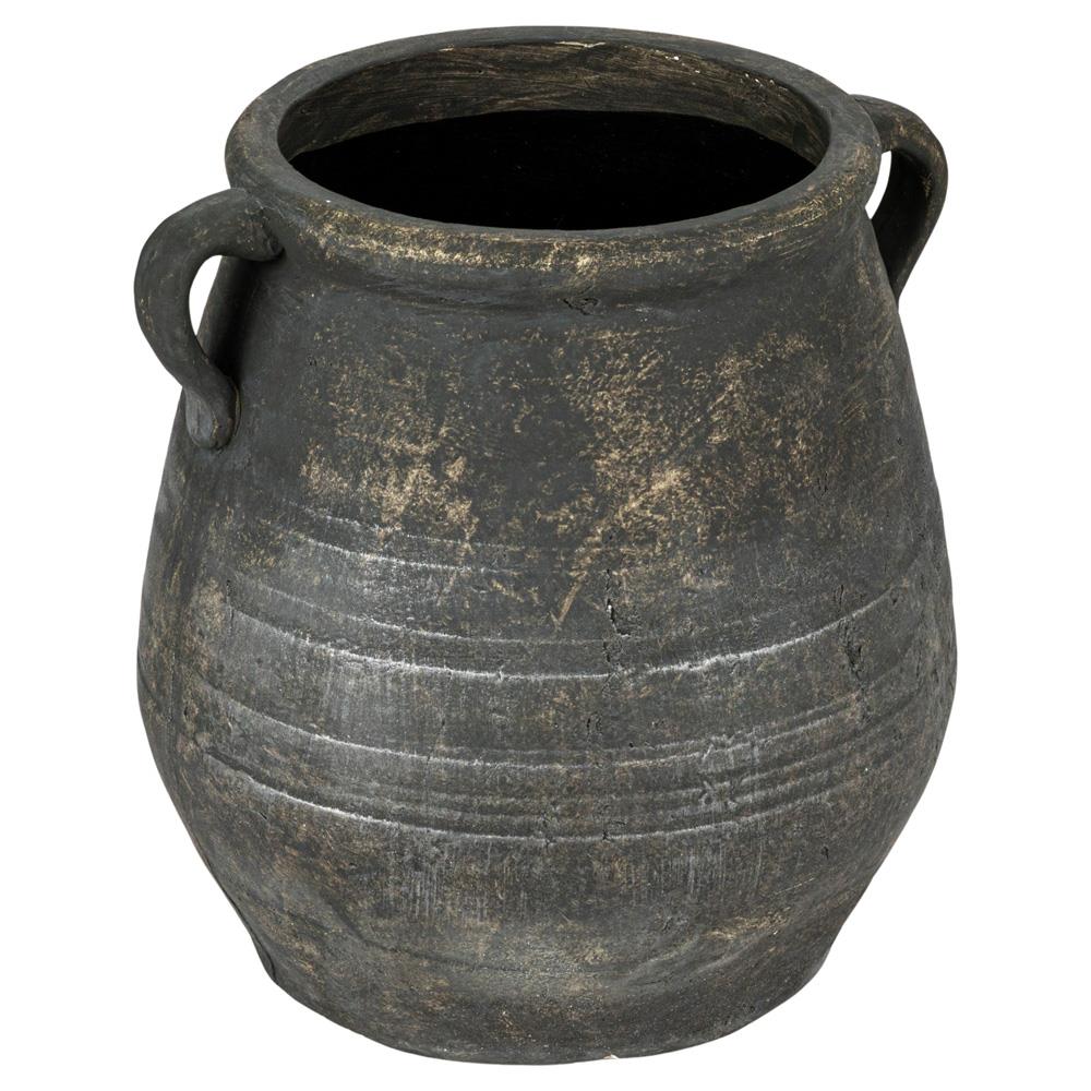 Leith French Country Distressed Grey Terracotta Planter Vase|