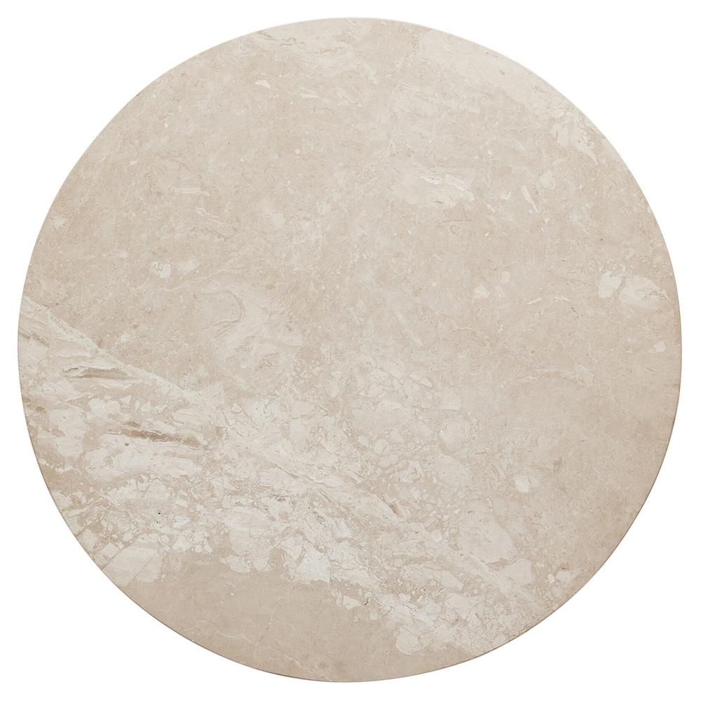 Beckett French Country Cream Marble Black Iron Coffee Table - 30"|