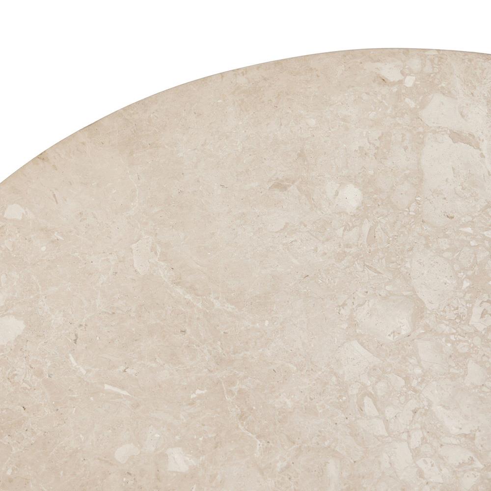 Beckett French Country Cream Marble Black Iron Coffee Table - 30"|