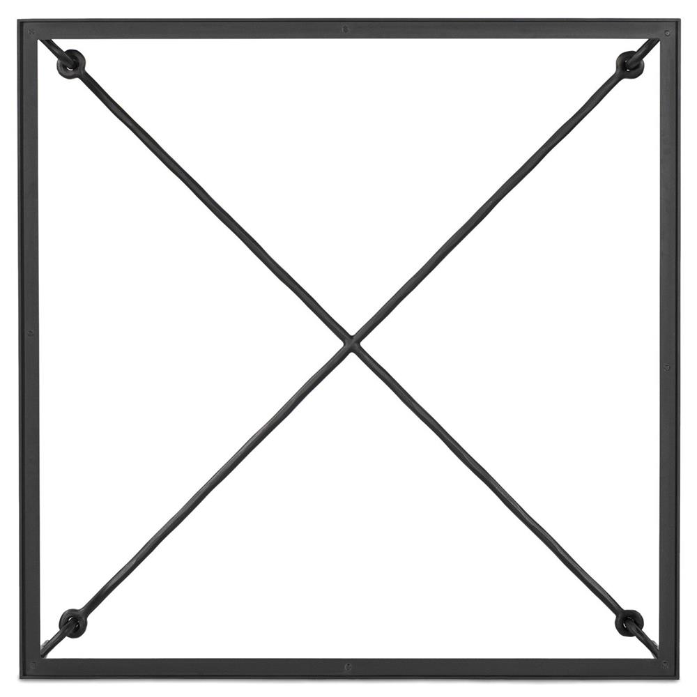 Ceasar French Country Black Iron Square Coffee Table|