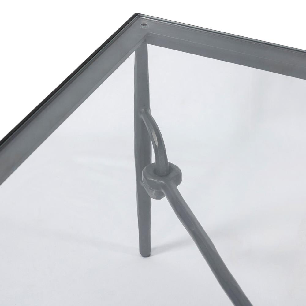 Ceasar French Country Black Iron Square Coffee Table|