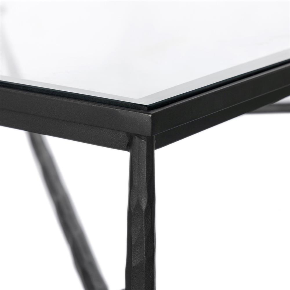 Ceasar French Country Black Iron Square Coffee Table|