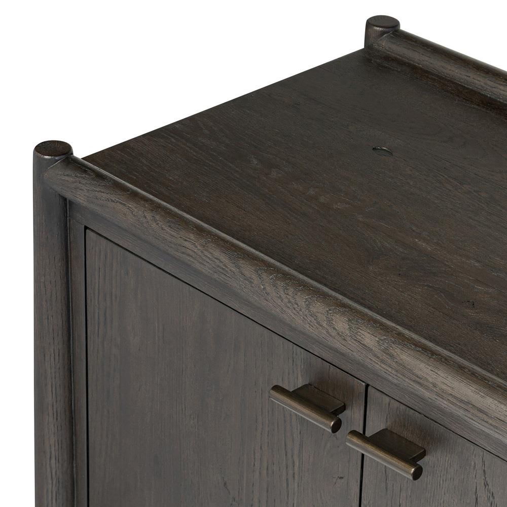 Genesis Rustic Lodge Black Oak Wood Sideboard|