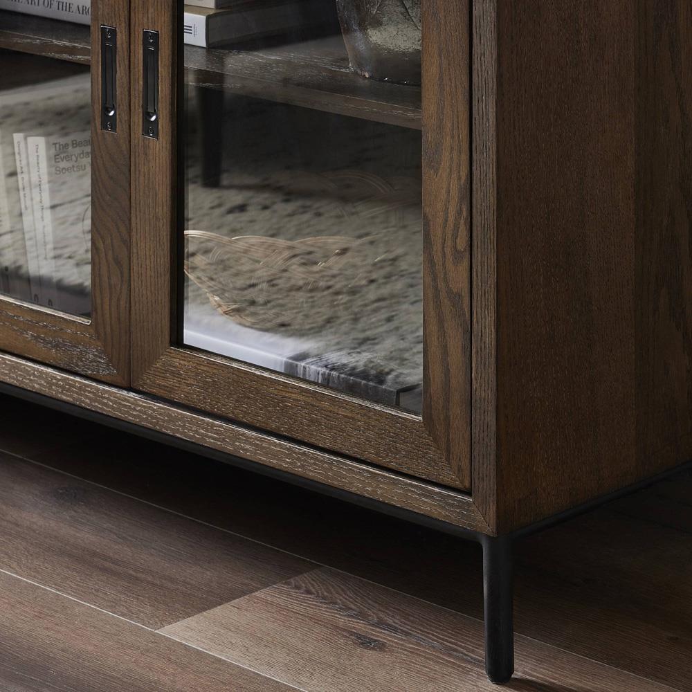 Audra Rustic Lodge Brown Oak Media Console - 82
