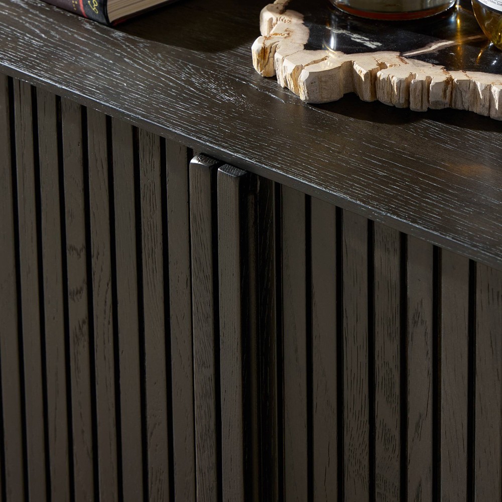 Lana Rustic Lodge Black Oak Wood Sideboard|