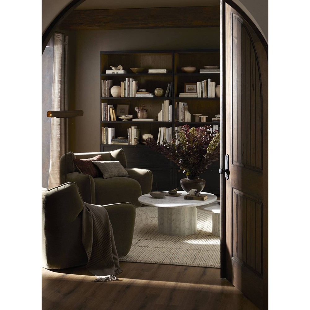 Clarence Rustic Lodge Black Oak Bookcase|