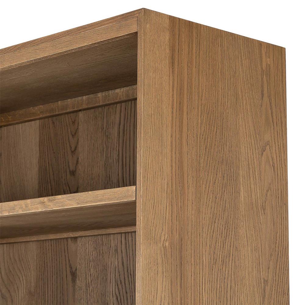 Clarence Rustic Lodge Brown Oak Bookcase|